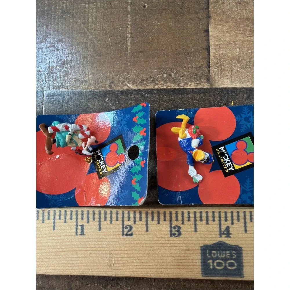 Vintage Disney Mickey Unlimited Mini Christmas 2 Ornaments Goofy & Donald Duck